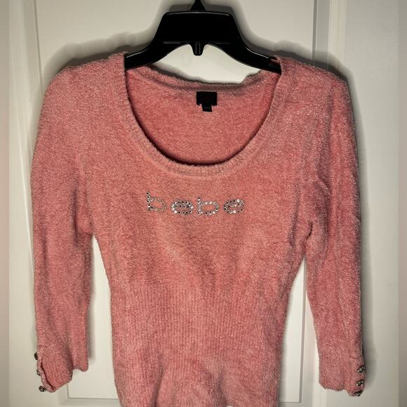 Bebe fuzzy three quarter sweater sz s‎ - Picture 1 of 4